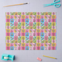 Retro Farbige trendige Blumen Muster Geburtstagsfe