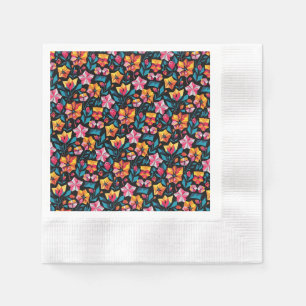Retro Farbige Trendige Blumen Muster Geburtstagsfe Serviette