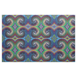 Retro-farbige Twist-Abstrakte Kunst #18 Stoff