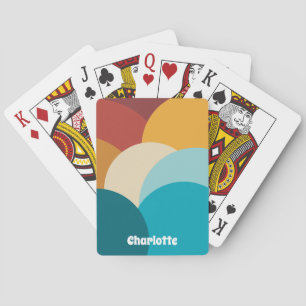 Retro-farbige, vintage-abstracte Kunst personalisi Spielkarten