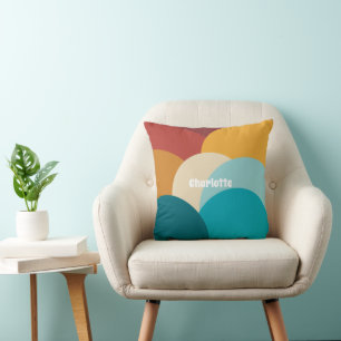 Retro-farbige vintage-abstrakte Kunst personalisie Kissen