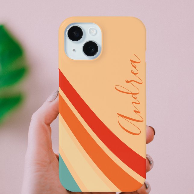 Retro-farbiger Regenbogenstreifen Niedlich Case-Mate iPhone Hülle (Von Creator hochgeladen)