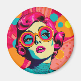 Retro farbiger Stil Magnet, farbige Frau Magnet