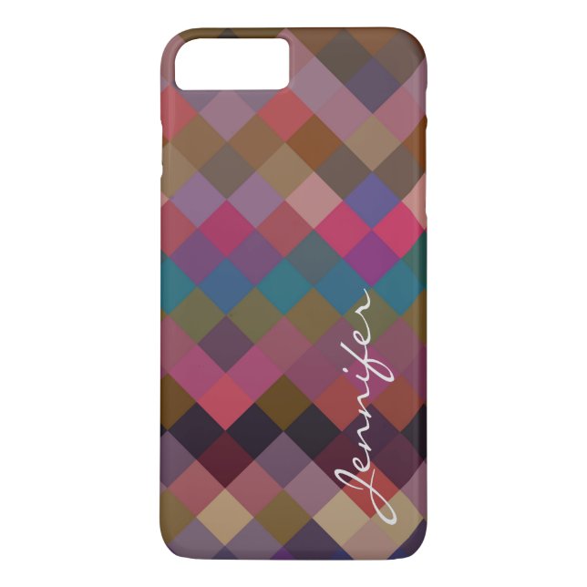 Retro farbiges geometrisches Diamantmuster #17 Case-Mate iPhone Hülle (Rückseite)