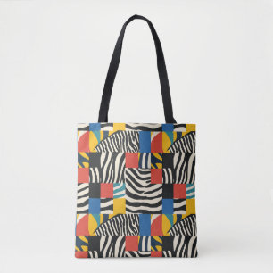 Retro Farbiges Zebra Block Gemustertes Gewebe