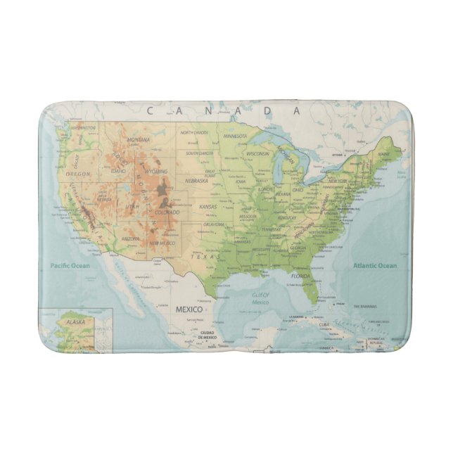 Retro Farbkarte der Welt Badematte (Vorderseite)