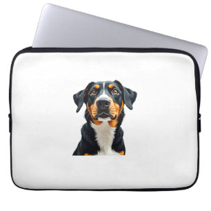 Retro-Farbporträt-Illustration eines Hundes Vintag Laptopschutzhülle