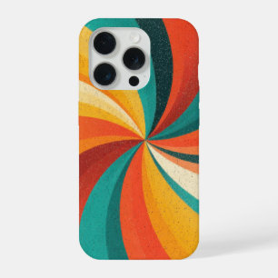 Retro-Farbschwirbel – Vintage-Abstrakt Hintergrund iPhone 15 Pro Hülle
