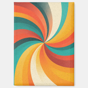 Retro-Farbschwirbel – Vintage-Abstrakt Hintergrund Magnet