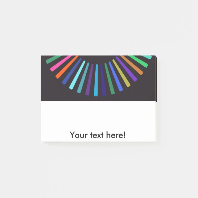 Retro Farbsonne Post-it Klebezettel (Vorderseite)