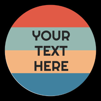 Retro-Farbstreifen mit Vintage-Look und Text Runder Aufkleber