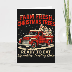 Retro Farm Fresh Debbie Weihnachtskuchen Roter LKW Karte