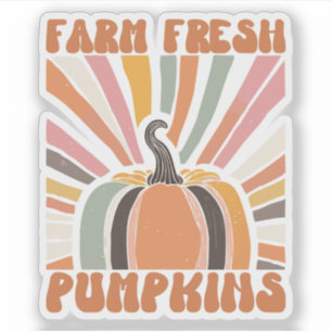 Retro Farm Fresh Pumpkins Aufkleber