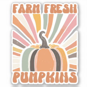 Retro Farm Fresh Pumpkins Aufkleber
