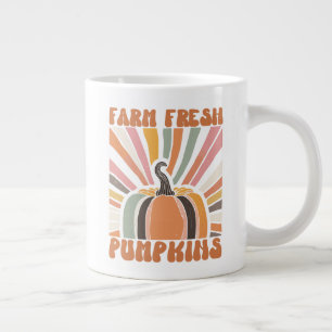 Retro Farm Fresh Pumpkins Jumbo-Tasse