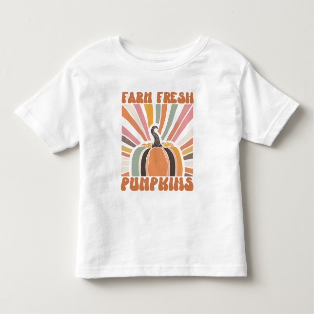Retro Farm Fresh Pumpkins Kleinkind T-shirt (Vorderseite)