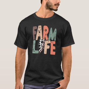 Retro Farm Life Leopard Bauer Farm Girl Farm T-Shirt