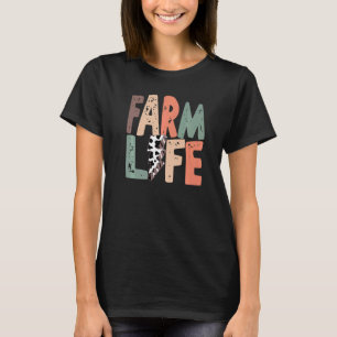 Retro Farm Life Leopard Bauer Farm Girl Farm T-Shirt