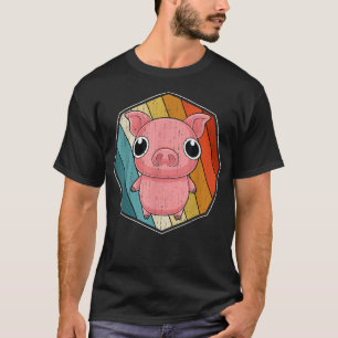 Retro Farm Niedliches Schwein T-Shirt