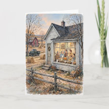 Retro-Farmhouse-Dankesgrußkarte