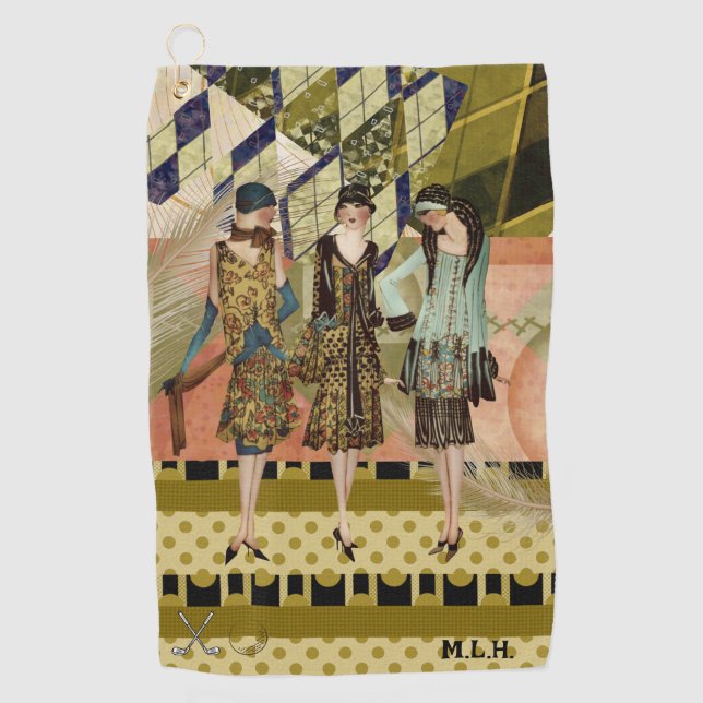 Retro Fashion Ladys Personalisiert Golf Handtuch (Vorderseite)