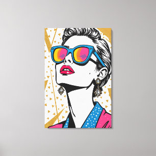 Retro Fashion Pop Art - Inspiriert in den 1980er J Leinwanddruck