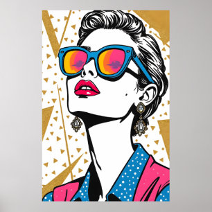 Retro Fashion Pop Art - Inspiriert in den 1980er J Poster