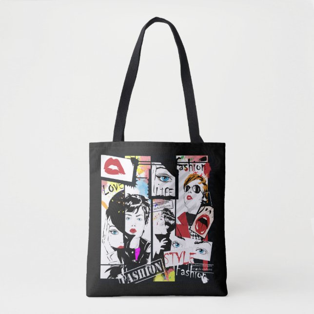 Retro Fashion Pop Art Multimedia-Tasche (Vorderseite)