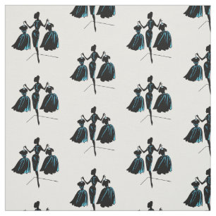 Retro Fashionista Silhouette Stoff