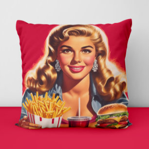 Retro-Fast-Food-Pin-up Kissen