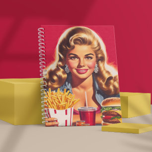 Retro-Fast-Food-Pin-up Notizbuch
