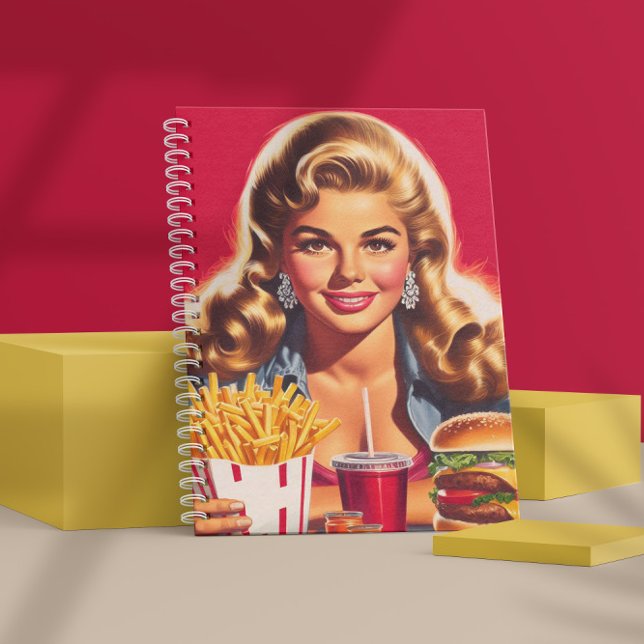 Retro-Fast-Food-Pin-up Notizbuch (Von Creator hochgeladen)