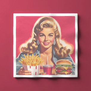 Retro-Fast-Food-Pin-up Serviette