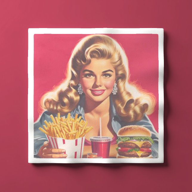 Retro-Fast-Food-Pin-up Serviette (Von Creator hochgeladen)