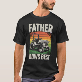 Retro Father Mows Best - Funny Vatertag Vater T-Shirt