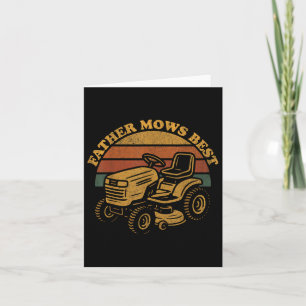 Retro Father Mows Best - Funny Vathday Vater Karte