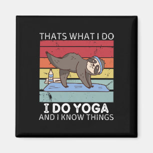 Retro Faultier Das ist was ich tue Ich mache Yoga Magnet