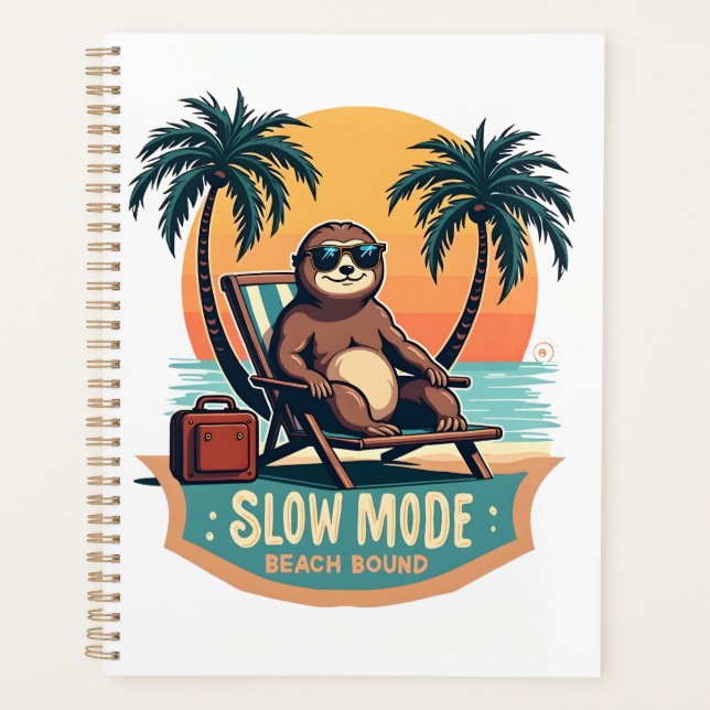 Retro-Faultier-Urlaubsshirt Lustiges Tropisches Re Planer (Vorderseite)