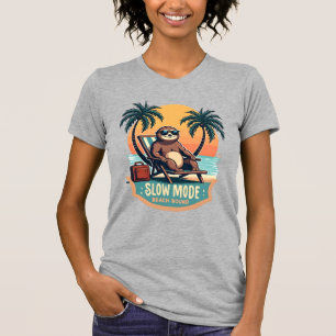 Retro-Faultier-Urlaubsshirt Lustiges Tropisches Re T-Shirt