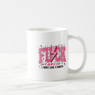 Retro Fck Cancer Kämpfe wie ein Queen Breast Cance Kaffeetasse