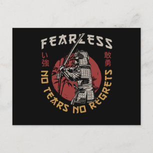 Retro Fearless Samurai - Samurai-Zitat Postkarte