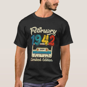 Retro Februar 1942 Cassette Tape 80th Birthday De T-Shirt