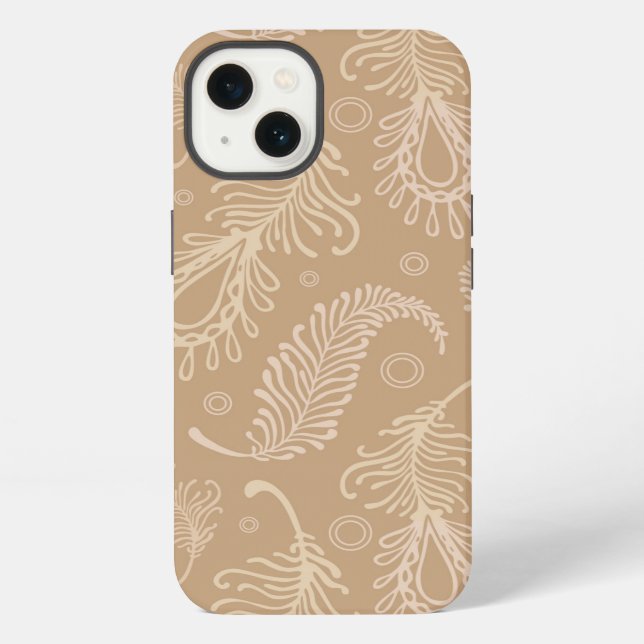 Retro-Feder-blass-Muster iPhone Hülle (Rückseite)