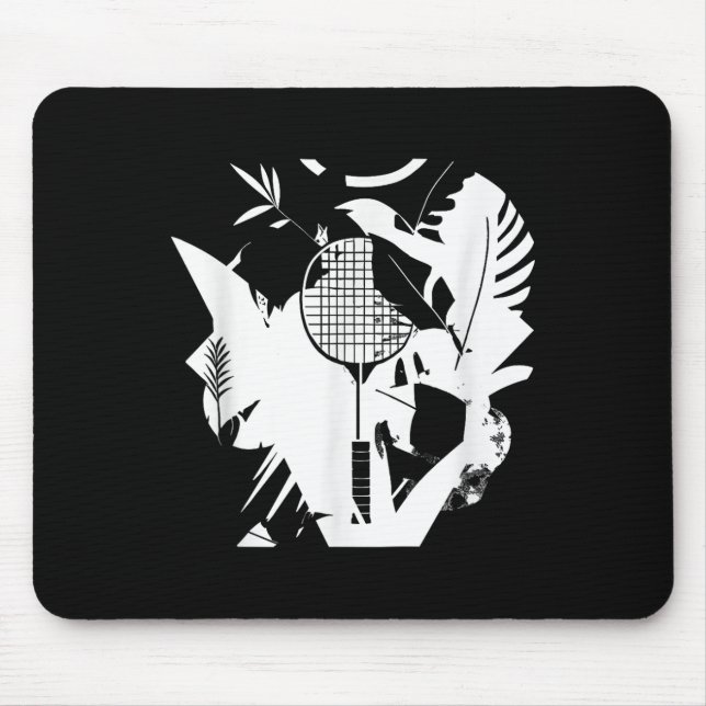 Retro Federballschläger Shuttle Spieler  Mousepad (Vorne)