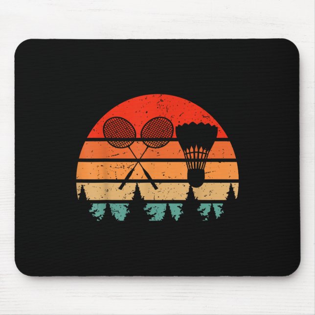 Retro-Federballschläger Shuttlecock Lustiger Feder Mousepad (Vorne)