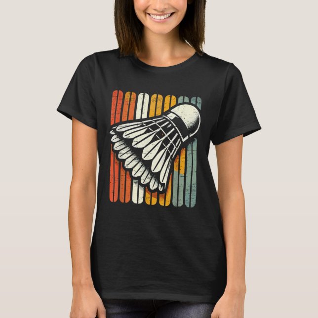 Retro Federballspieler  T-Shirt (Vorderseite)