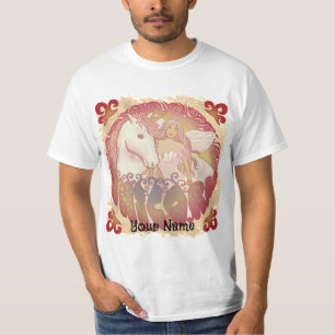 Retro-Fee und Einhorn T-Shirt