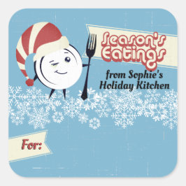 Retro Feiertag Backen Weihnachten bis von Cla Quadratischer Aufkleber