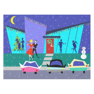 Retro Feiertags-Cartoon-Party-Tischdecke Tischdecke