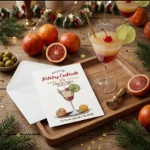 Retro-Feiertags-Cocktails Weihnachtsfeier-Einladun